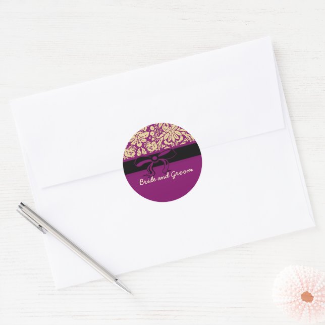 Sticker Rond Damas violet (Enveloppe)