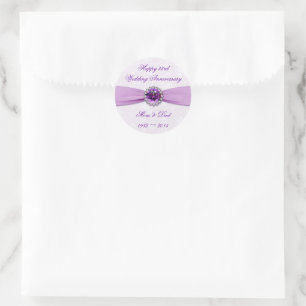 Sticker rond Damask 33e anniversaire Mariage