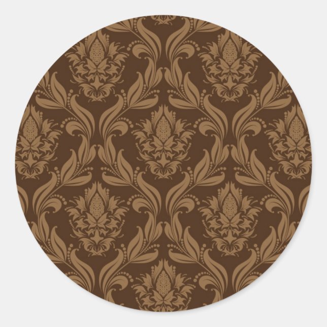 Sticker Rond Damask arrière - plan 2 (Devant)