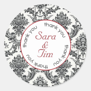 Sticker Rond Damask Merci (#LABL026)