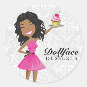 Sticker Rond Damassé d'Ebonie de 311 de Dollface roses indien