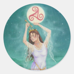 Sticker Rond "Dame celte du lac"
