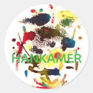 Sticker Rond Dame de chat Samouraï Abstrait Hankamer Artjunkhau