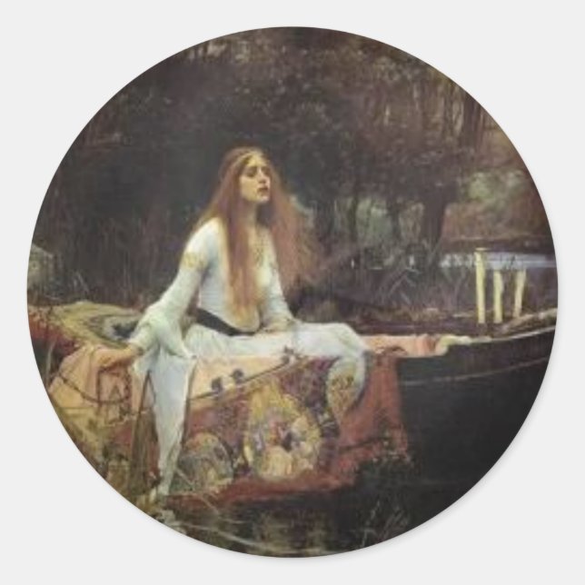 Sticker Rond Dame de Shalott - Alfred Tennyson (Devant)