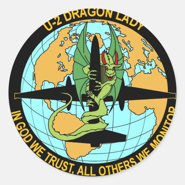 Sticker Rond Dame Dragon U-2 (Devant)