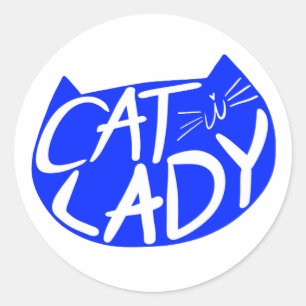 Sticker Rond Dame du chat