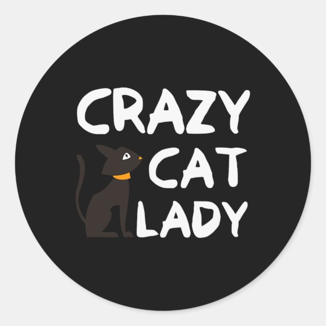 Sticker Rond Dame du Crazy Cat (Devant)