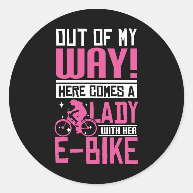 Sticker Rond Dame e-bike (Devant)