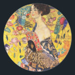 Sticker Rond Dame Gustav Klimt Avec Ventilateur<br><div class="desc">Dame Gustav Klimt Avec Ventilateur</div>