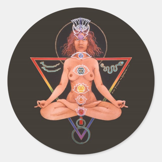 Sticker Rond Dame Kundalini (Devant)