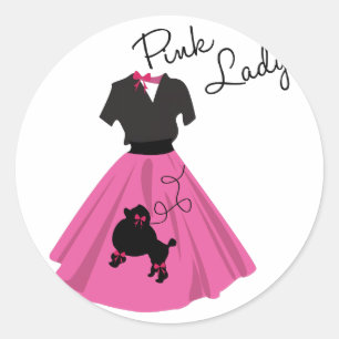 Sticker Rond Dame rose