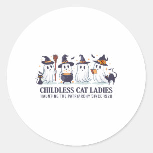 Sticker Rond Dame sans chats Hantant Le Patriarcat depuis 1
