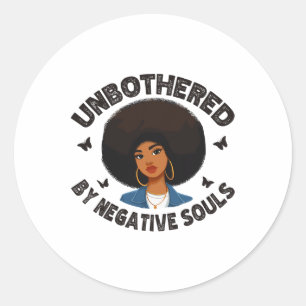 Sticker Rond Dames afro-américaines Sy Black Queen