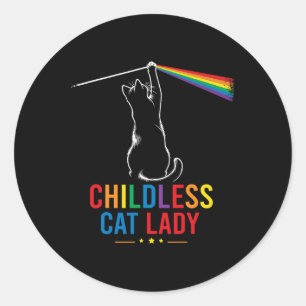 Sticker Rond Dames De Chat Sans Enfant Pour Kamala 2024