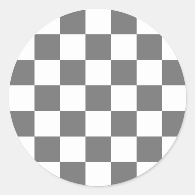 Sticker Rond Damier gris classique (Devant)
