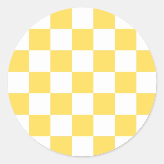 Sticker Rond Damier jaune visuel classique  (Devant)