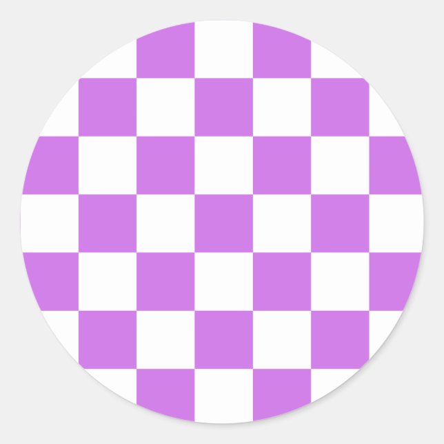 Sticker Rond Damier magenta visuel classique  (Devant)