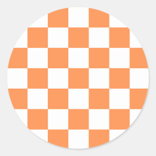 Sticker Rond Damier orange visuel classique