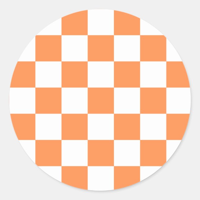 Sticker Rond Damier orange visuel classique (Devant)