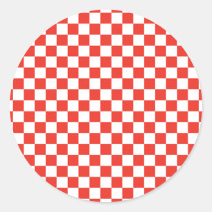 Sticker Rond Damier rouge