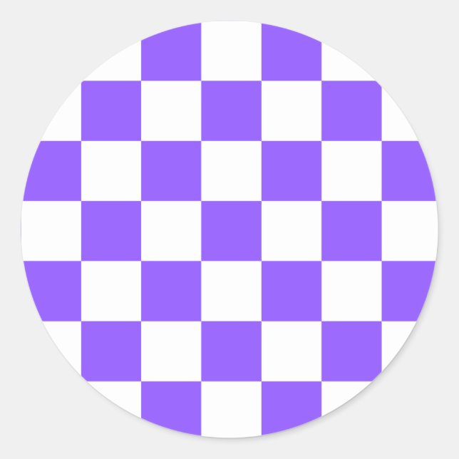 Sticker Rond Damier violet classique visuel  (Devant)