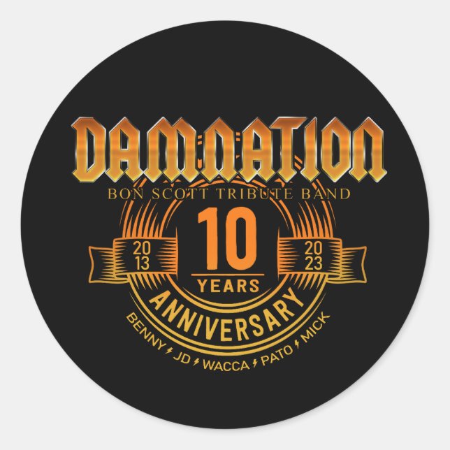 Sticker Rond DAMNATION 10 Anniversaire (Devant)