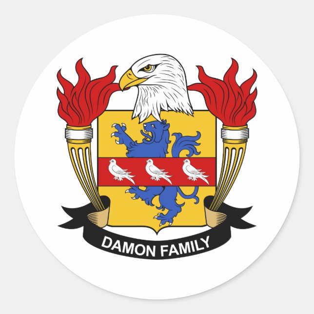 Sticker Rond Damon Family Crest (Devant)