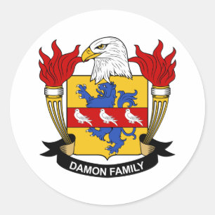 Sticker Rond Damon Family Crest