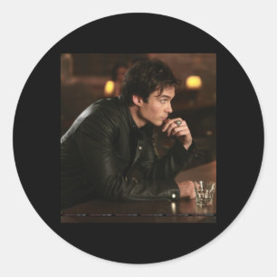 Sticker Rond Damon Salvatore