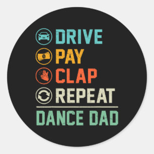 Sticker Rond Dance Funny Papa Conduit Paie Clap Répéter Danseur