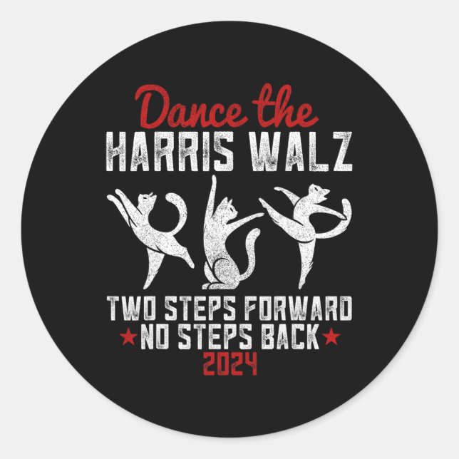Sticker Rond Dancing Chat Lady Kamala (Devant)