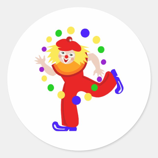 Sticker Rond Dancing Juggler Clown (Devant)