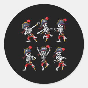 Sticker Rond Dancing Pirate Skeletons Dance Challenge Boys
