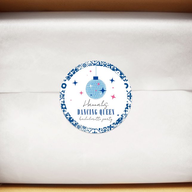 Sticker Rond Dancing Queen grecque Disco musicale enterrement d (Créateur téléchargé)