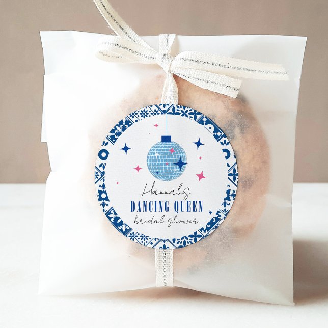 Sticker Rond Dancing Queen grecque Musical disco enterrement de (Créateur téléchargé)