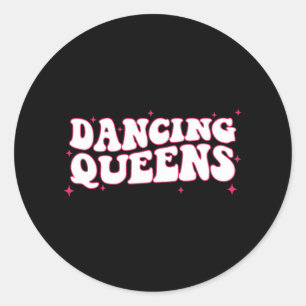 Sticker Rond Dancing Queen Retro Bridesmaids 70's Disco Bachelo