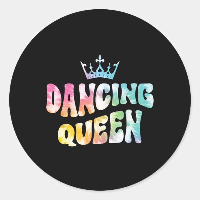 Sticker Rond Dancing Queen Super Tie Dye Dames Soirée de nuit F (Devant)