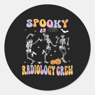 Sticker Rond Dancing Skeleton Radiologie Éffrayante Crew X-ray 