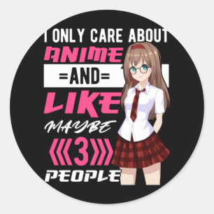 Sticker Rond Dancted Anime Girl Otaku Cute Manga