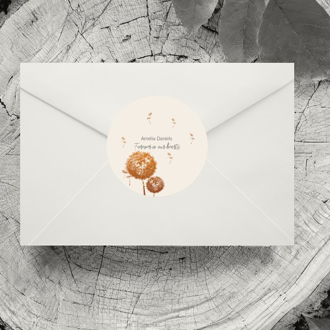 Sticker Rond Dandelion délicat pour toujours dans notre coeur (Créateur téléchargé)