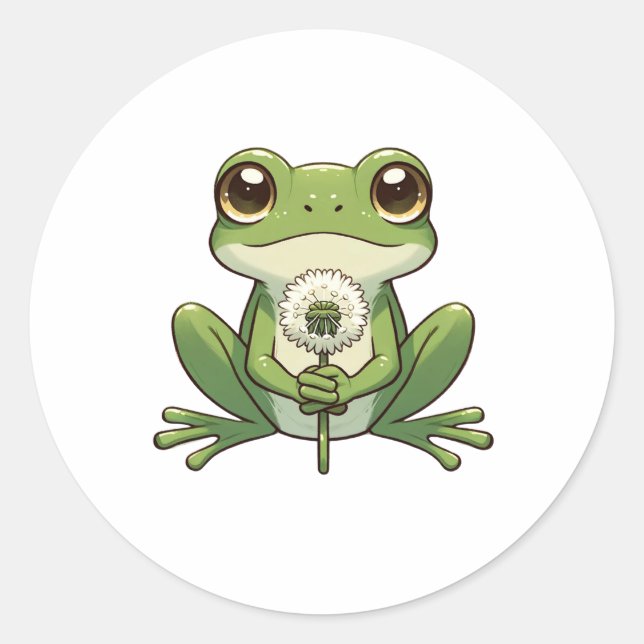 Sticker Rond Dandelion Et Grenouille (Devant)