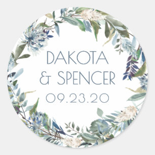 Sticker Rond Dandelion Floral Mariage de germe floral muet