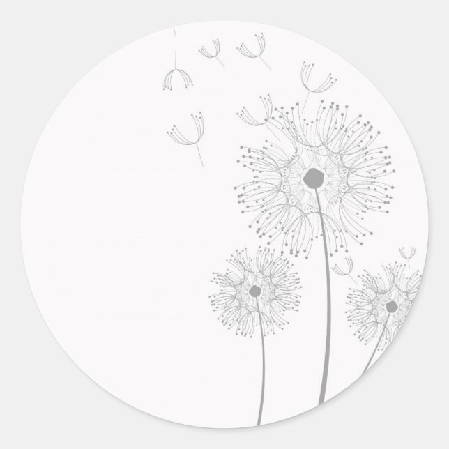 Sticker Rond Dandelion pure florale moderne (Devant)