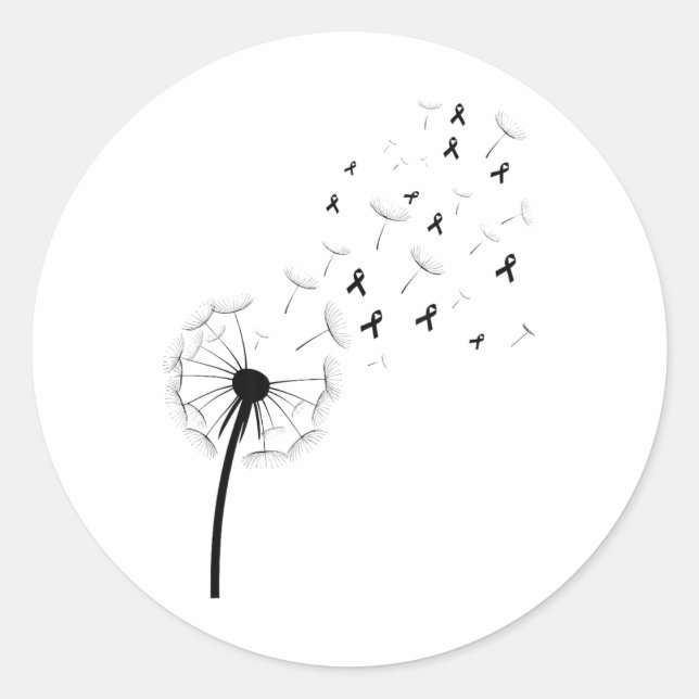 Sticker Rond Dandelion Tumor Cerveau Sensibilisation au cancer  (Devant)