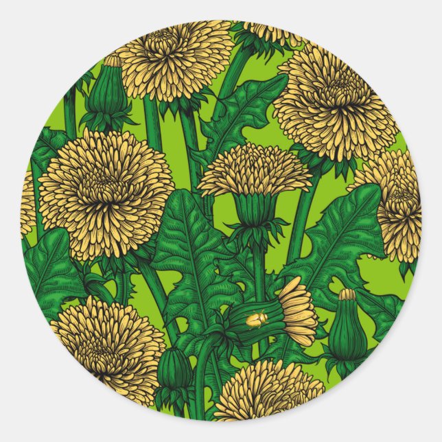 Sticker Rond Dandelions (Devant)