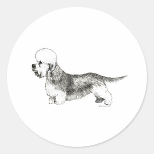 Sticker Rond Dandie Dinmont Terrier