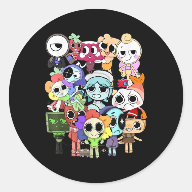 Sticker Rond Dandys World, Costume Pour Anniversaire (Devant)