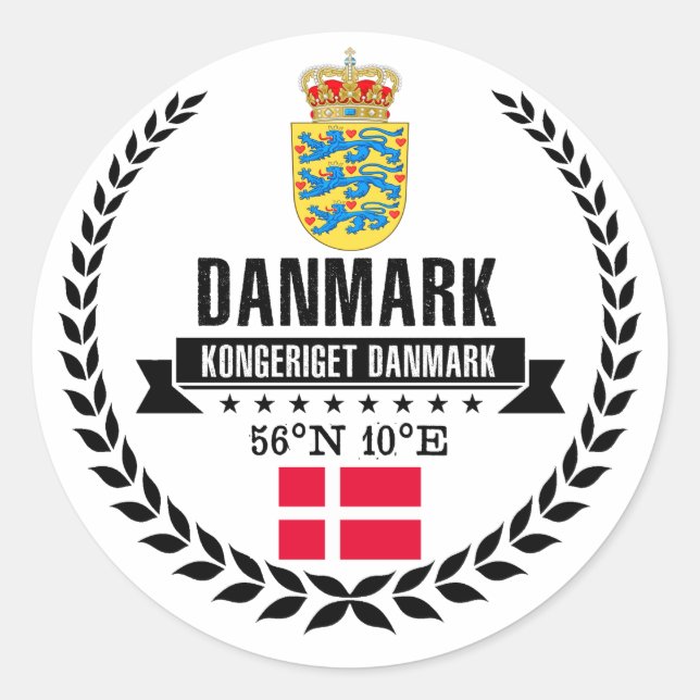 Sticker Rond Danemark (Devant)