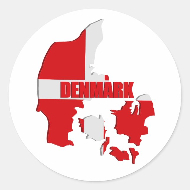 Sticker Rond Danemark carte ouvre-bouteille (Devant)