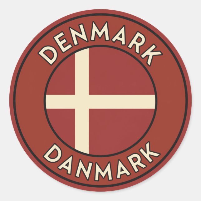 Sticker Rond Danemark Danmark  (Devant)